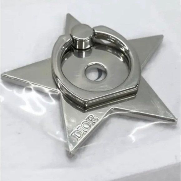 DIOR 🥳HP🥳 Star Phone Ring Pop Socket Silver Tone Metal - Picture 4 of 6